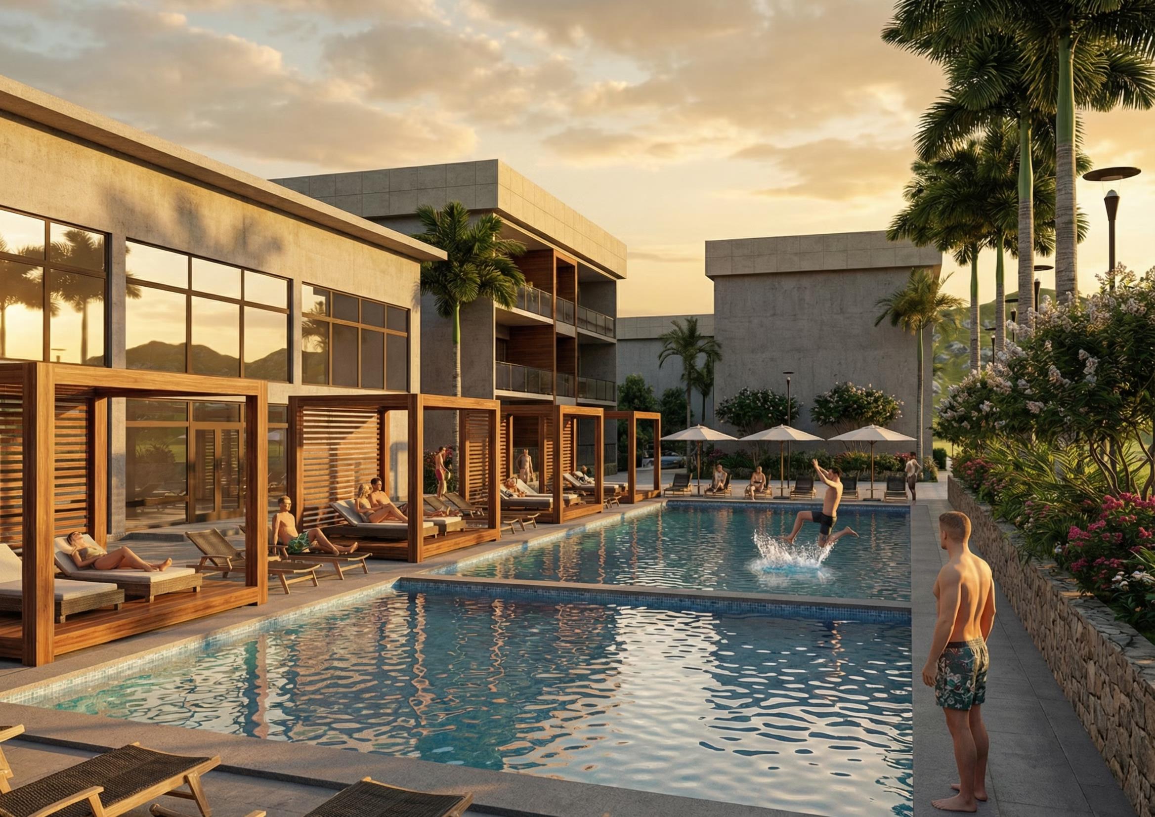 Визуализация бассейна Mandarin Village & Spa